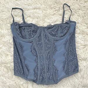 Out From Under Corset Top Blue